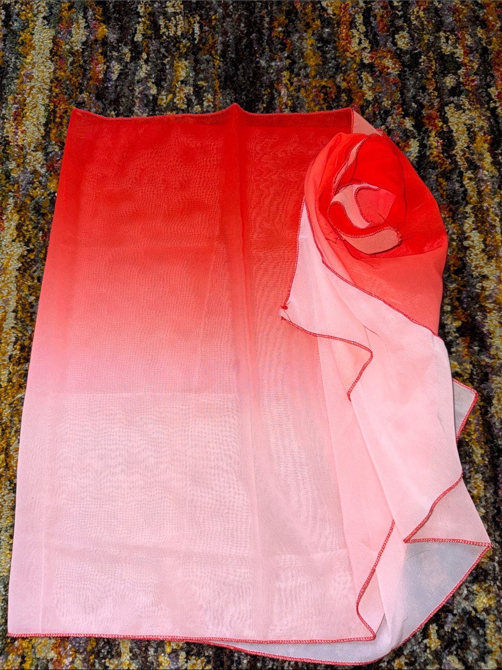 Versatile Red to Pink Ombre Chiffon Scarf Sarong